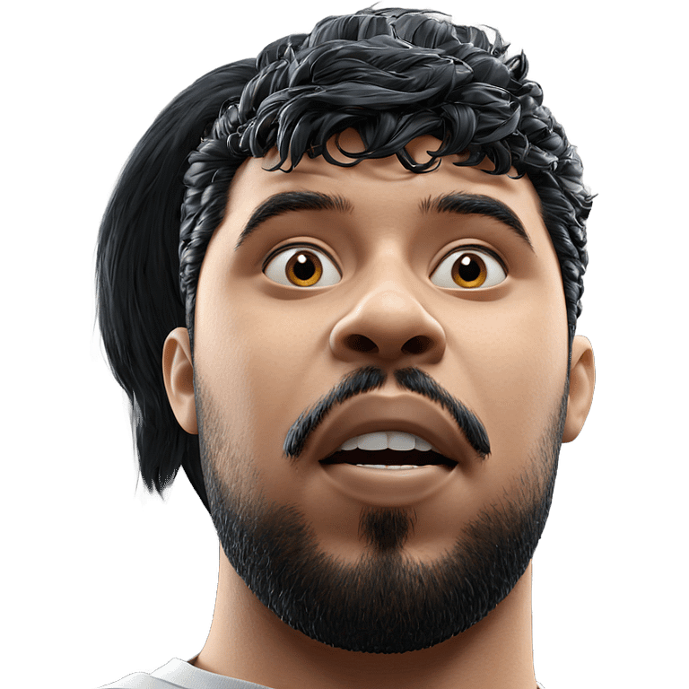 male portrait with black hair emoji