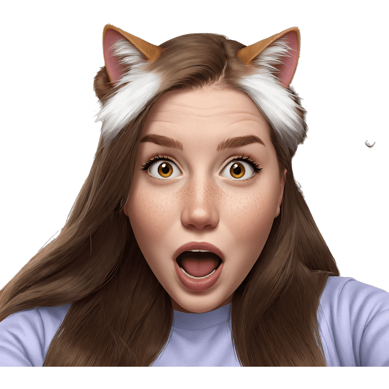 realistic portrait of cat girl emoji