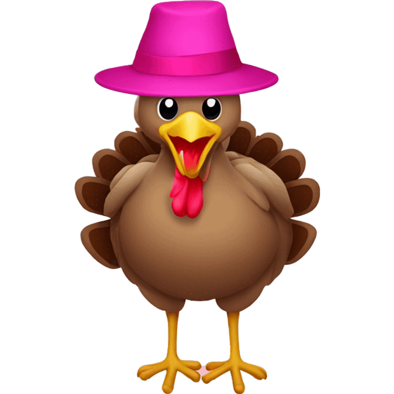 Turkey clip art with pink hat  emoji