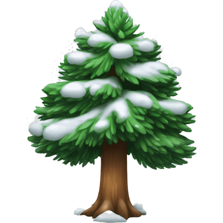 pine tree with snow emoji