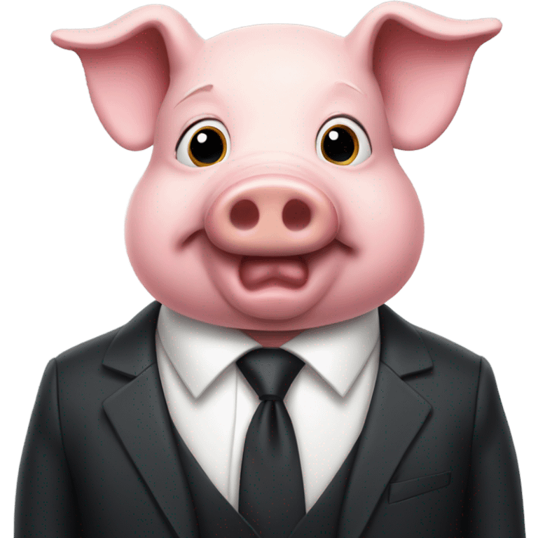 pig wearing suit emoji