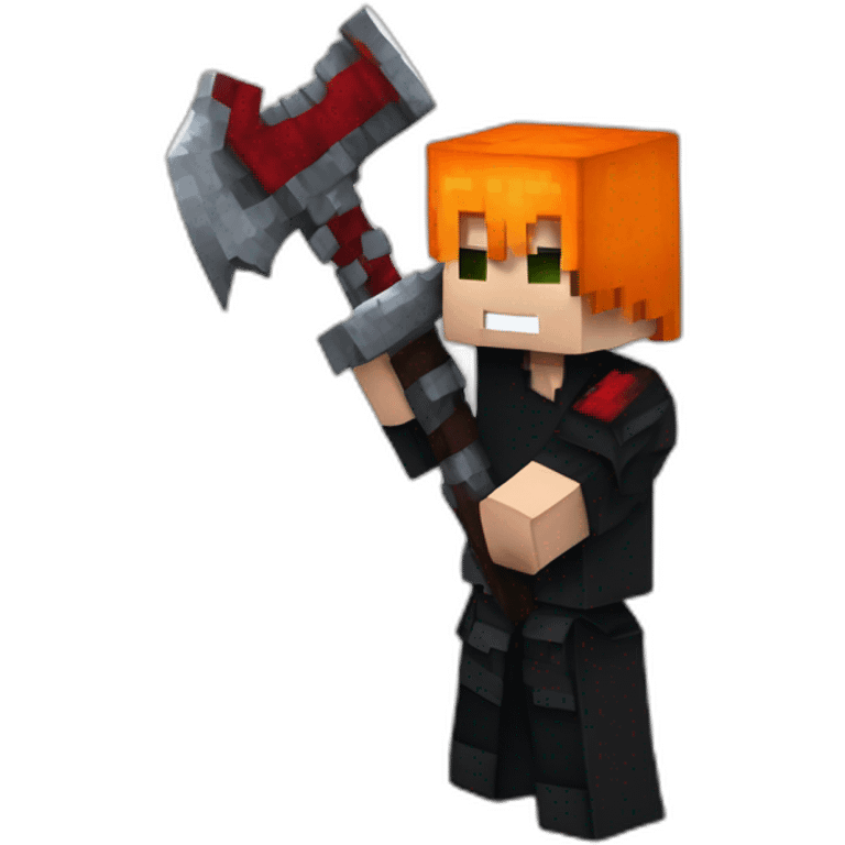 Kurosaki Ichigo estilo minecraft dando mano ok emoji