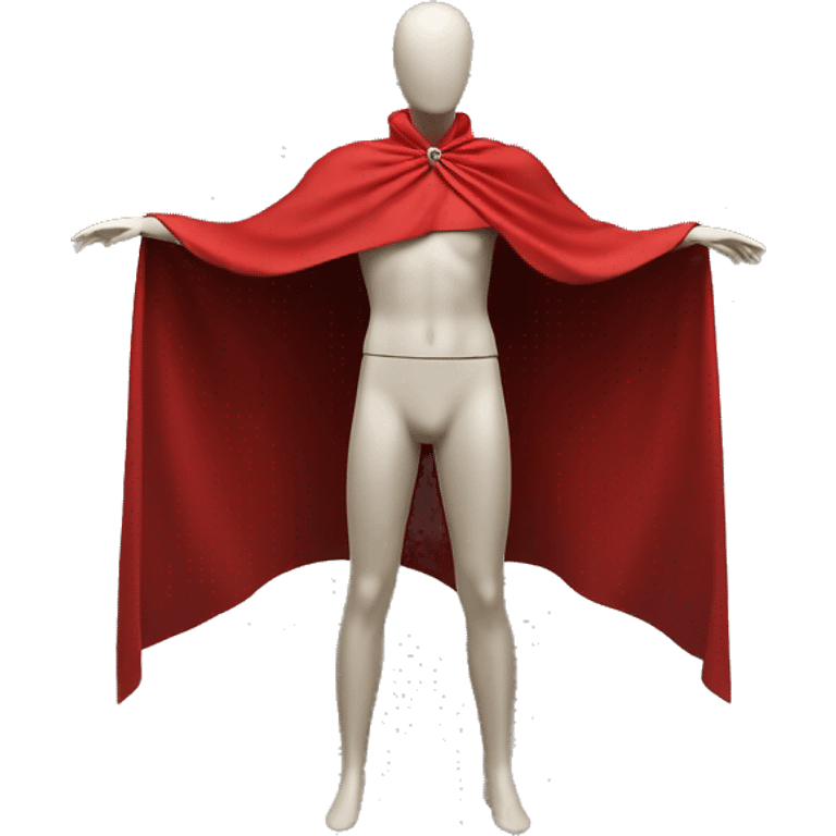 faceless mannequin flying red cape without hood emoji