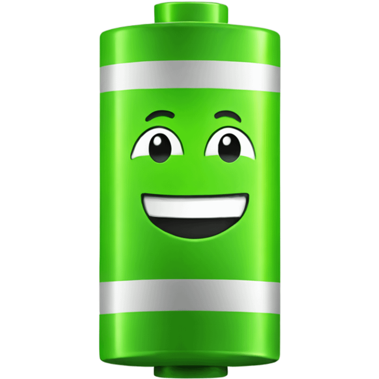 Simple Smiling Green battery  emoji