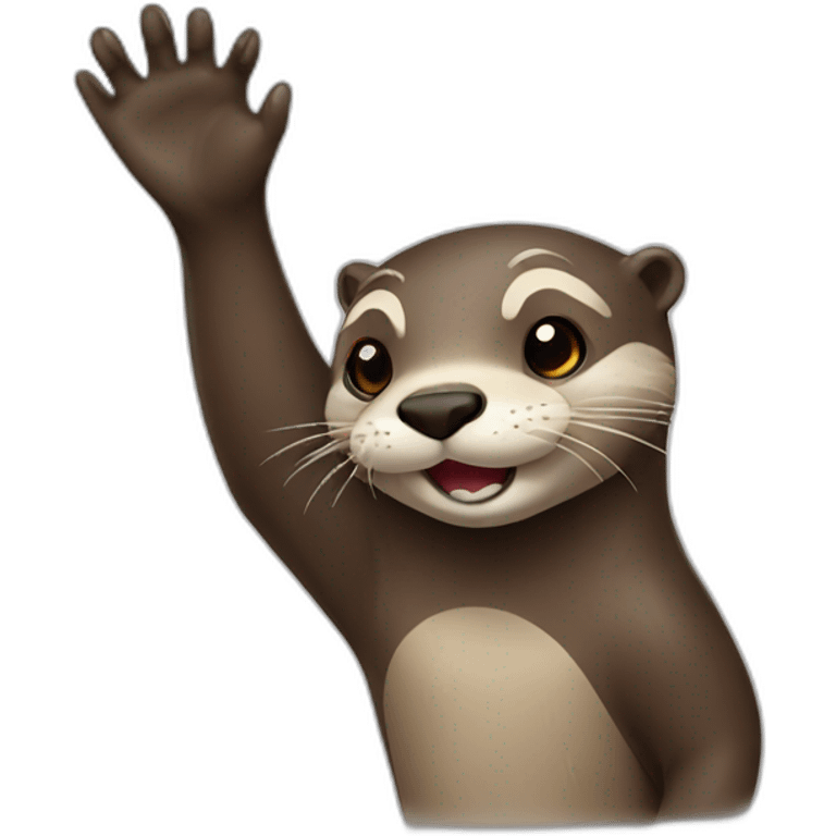 Otter Waving emoji