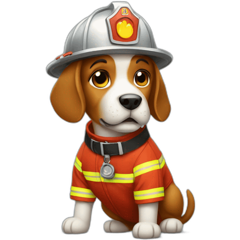 A dog as a fireman emoji