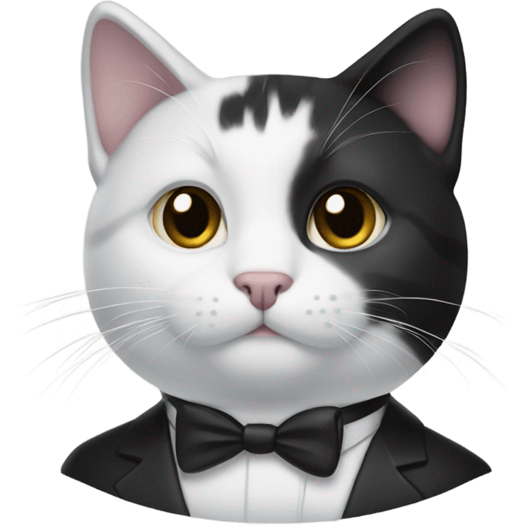 Cat with tuxedo  emoji