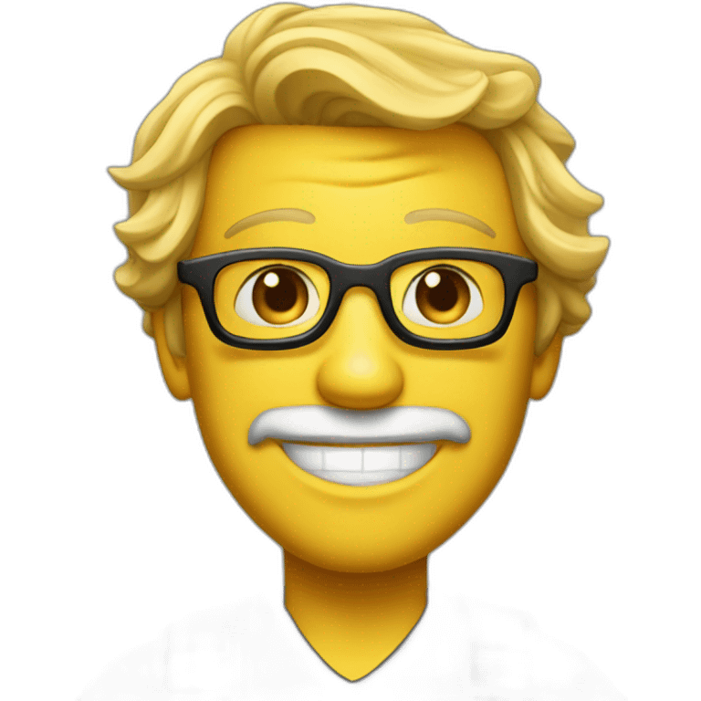 A smiley of a movie producer emoji