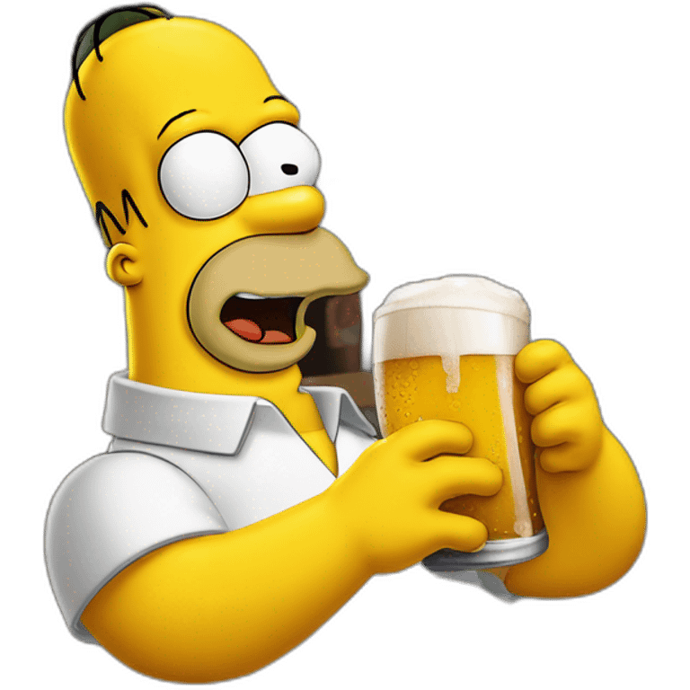 Homer simpson buvant une bière emoji