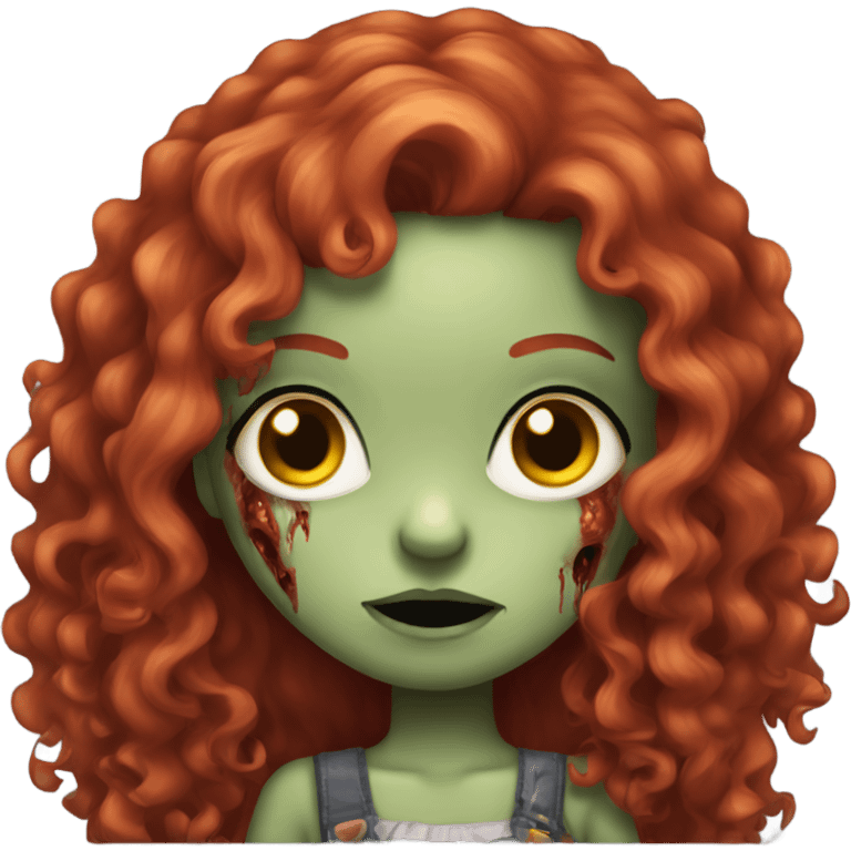 Zombie girl with long red curly hair emoji