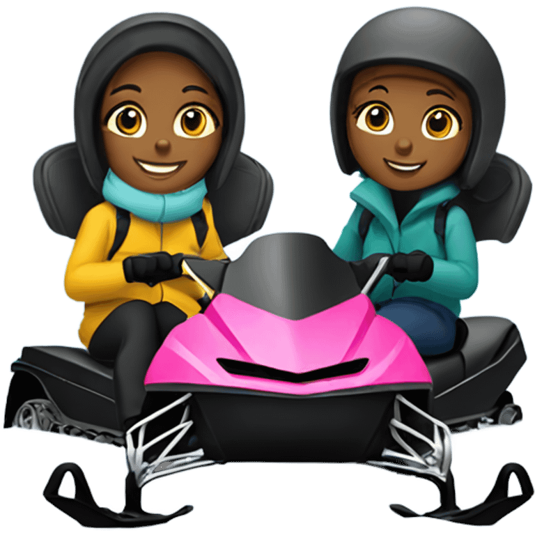 two girls snowmobiling  emoji