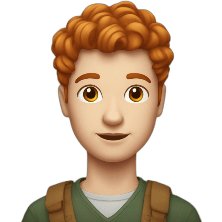 Une rousse avec un carré bouclé emoji