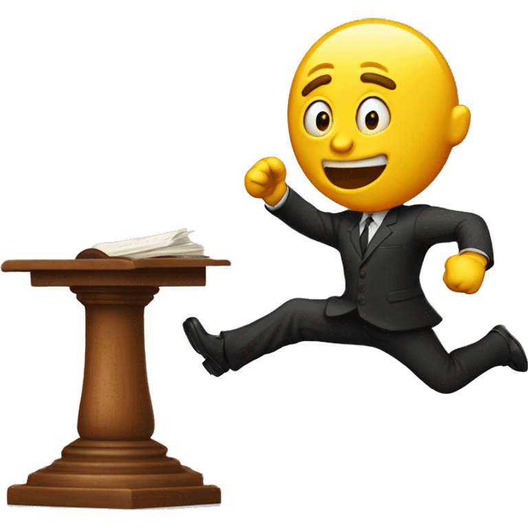 Man jumping at the judge  emoji