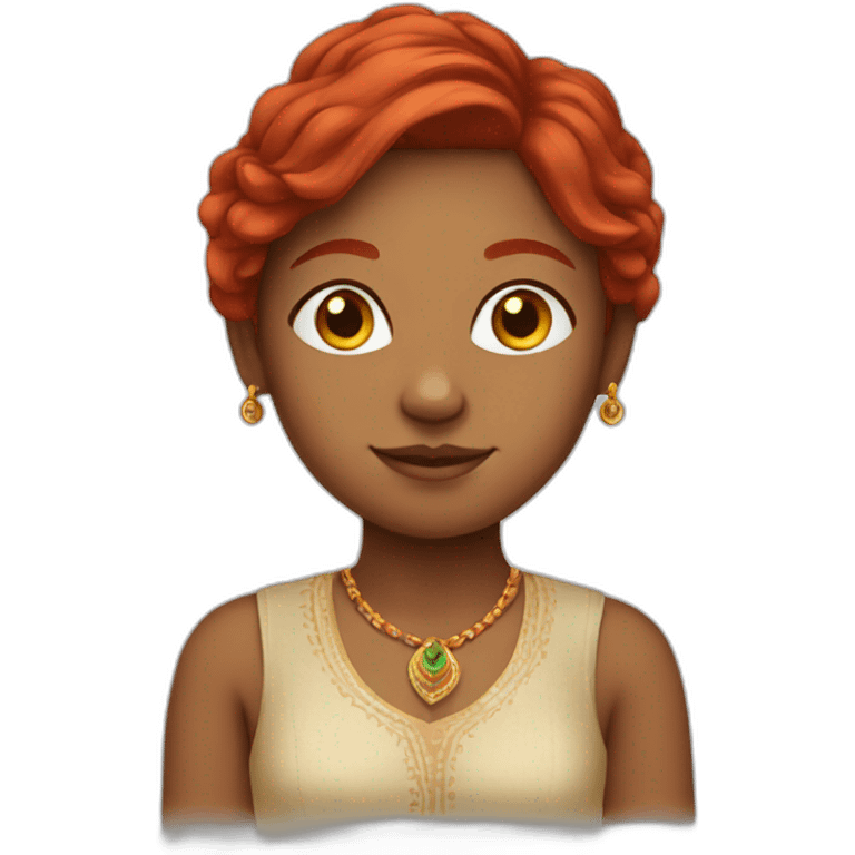 Short indian girl with red hair emoji