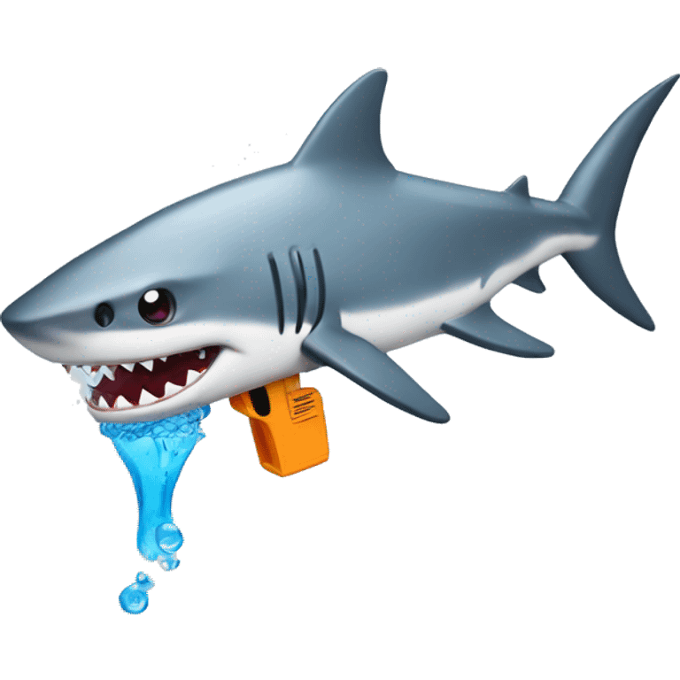 Shark with water gun emoji