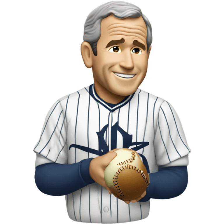 George W. Bush eating a baseball emoji