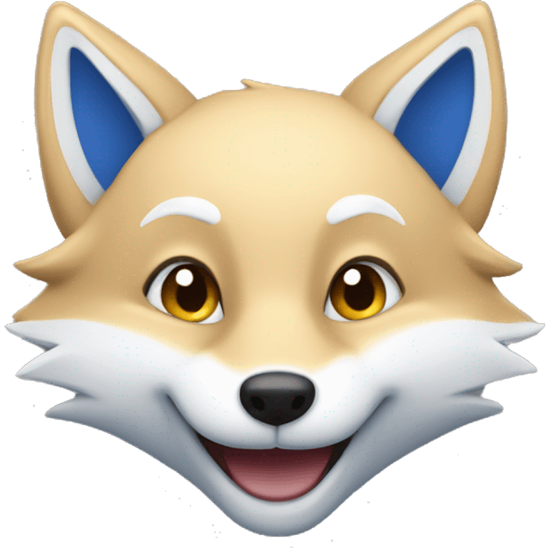 The blue fox is smiling emoji