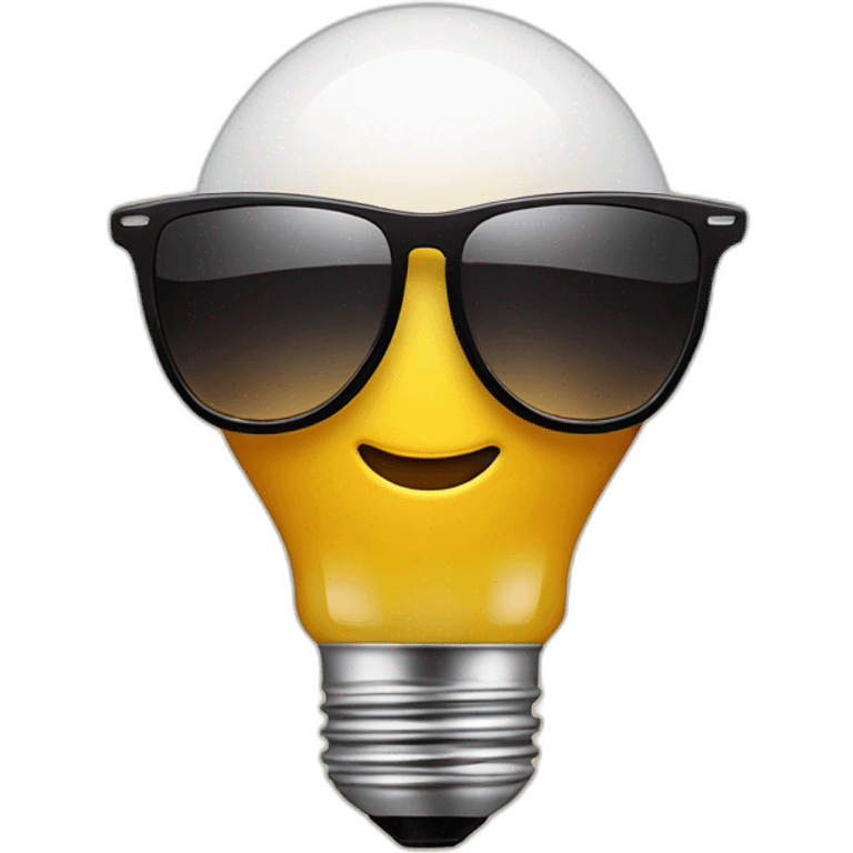 light bulb in sun glasses emoji