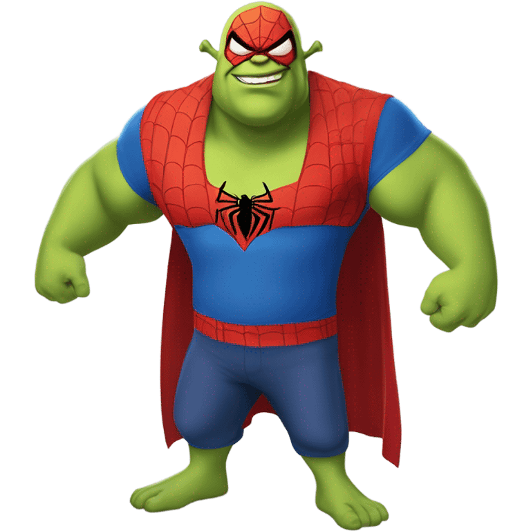 Spider-Man mixed with shrek emoji