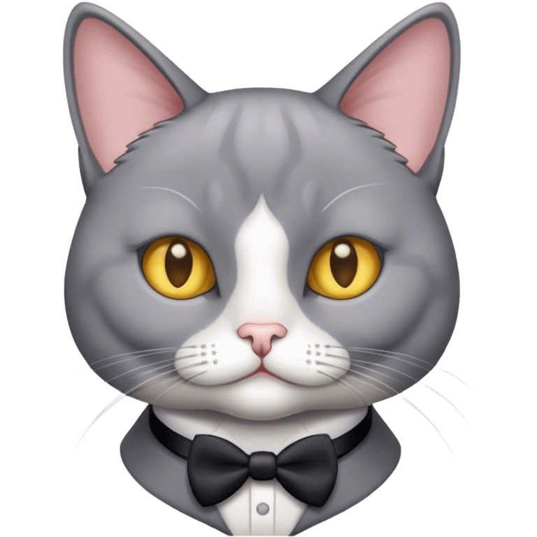 Grey tuxedo cat emoji