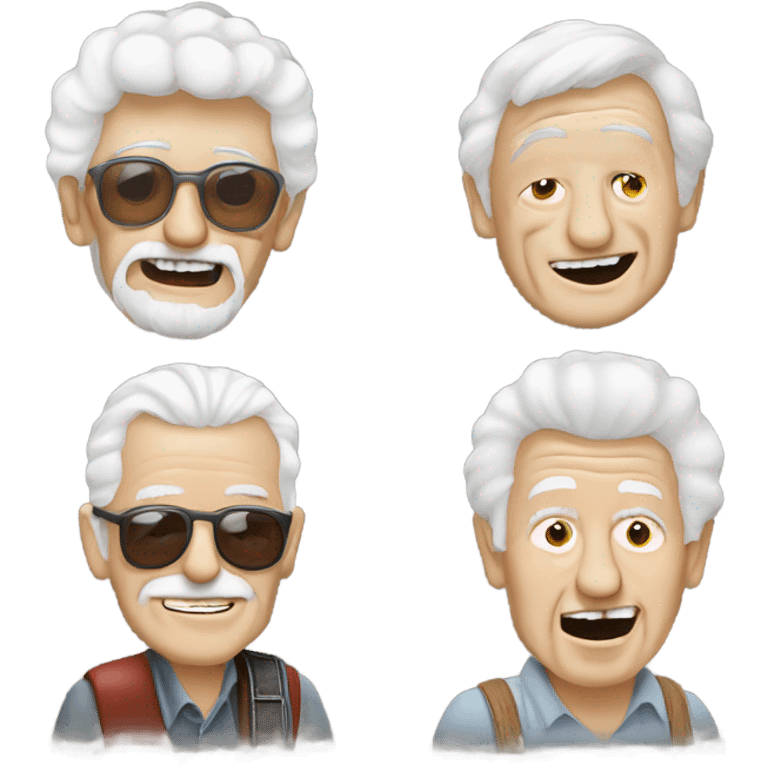 Three white amigo seniors rockers jamming emoji