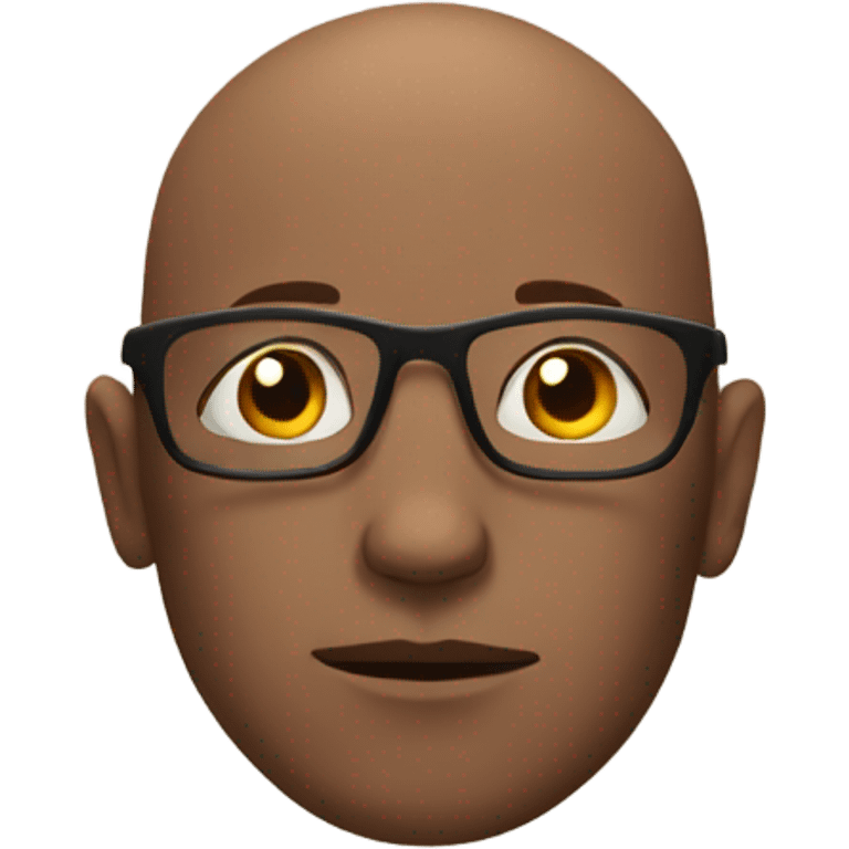 Brown bald man with glasses meditating  emoji