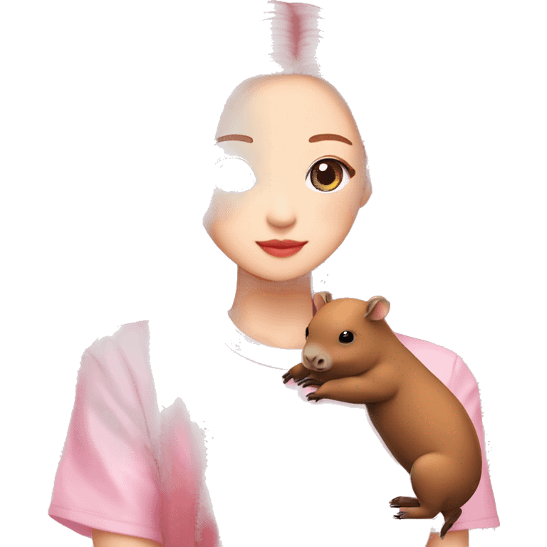 Jennie de blackpink con un capibara emoji