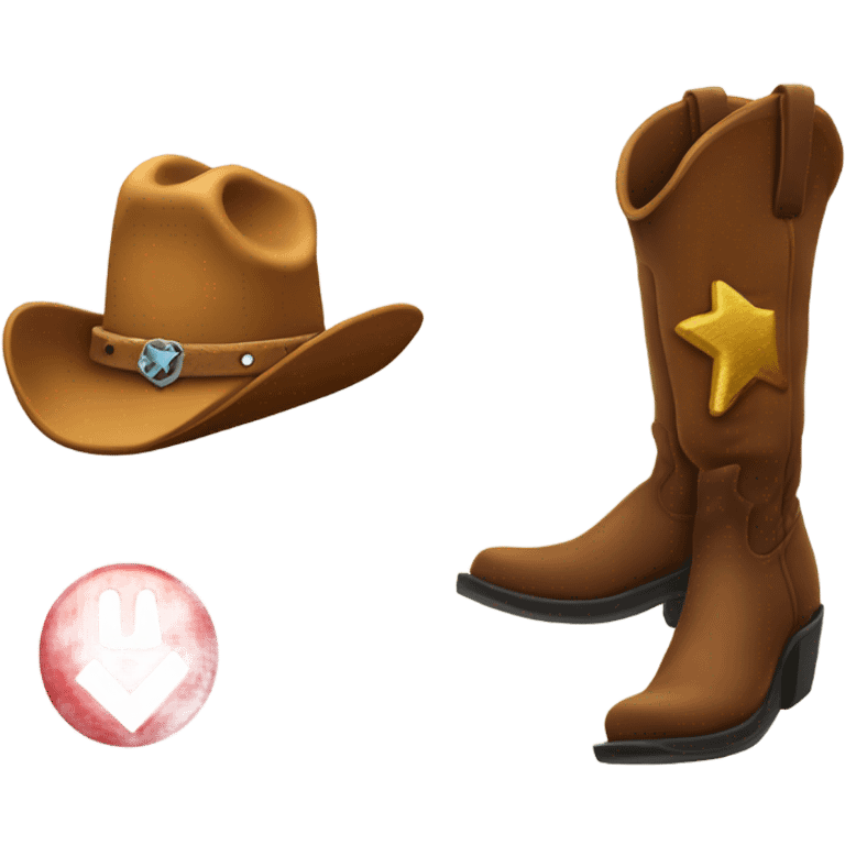 Cowboy boot and a checkmark emoji