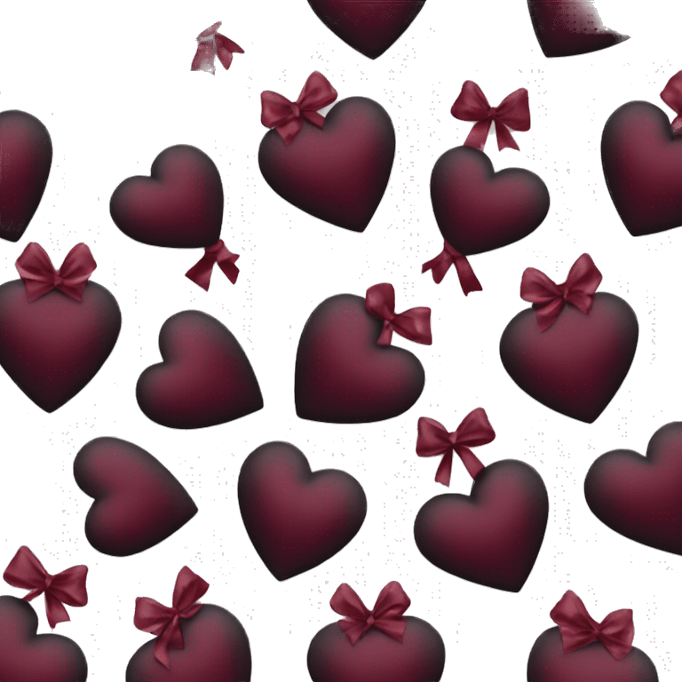 crystal black heart wrapped in a burgundy bow emoji