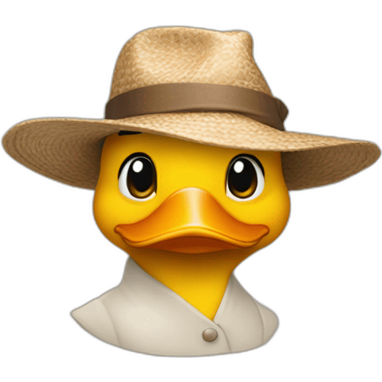 Canard avec un chapeau emoji