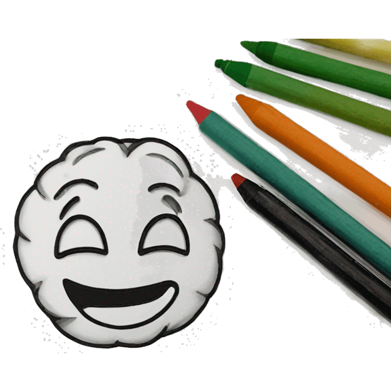 paper coloring page with crayon on top of it emoji