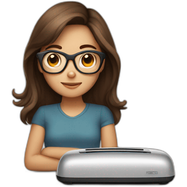 brown hair girl with glasses forgetting toaster emoji