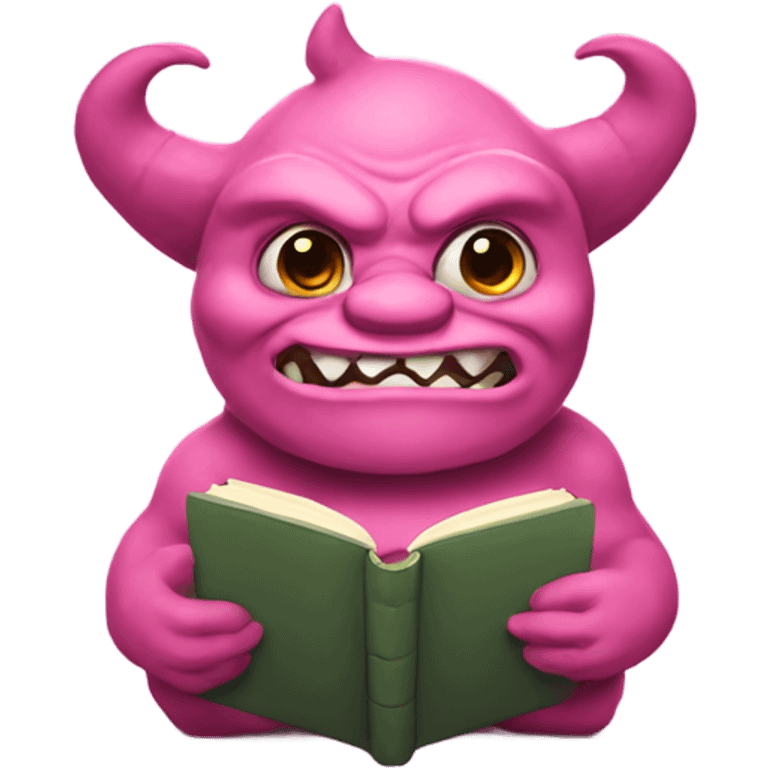 pink ogre holding a book emoji