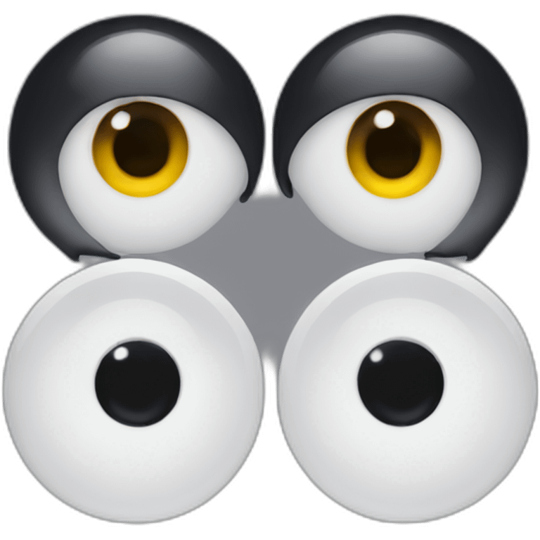 two eyes, one is black, one is white emoji