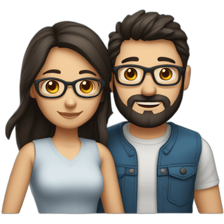 couple-in-love.-she-has-dark-shoulder-length-hair-blue-eyes-wears-glasses.-he-has-milong-dark-hair-three-day-beard-wears- emoji