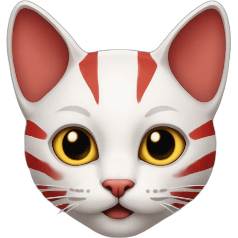 Cat emoji with kratos red stripes emoji