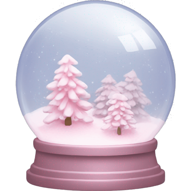 Pastel pink snow globe emoji