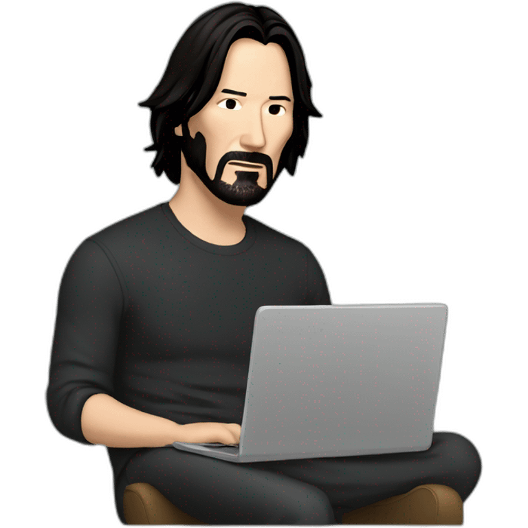 keanu reeves with a laptop emoji