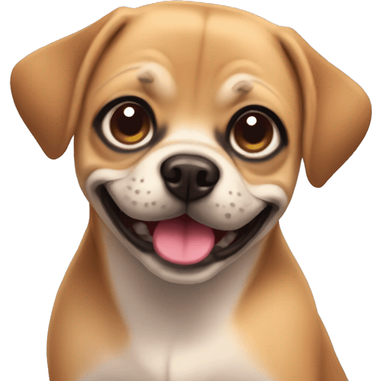 Puggle with smile emoji