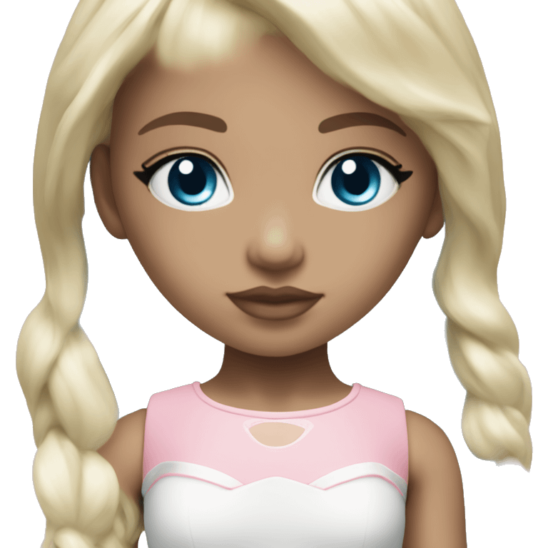 ocean blue doll eyes, blonde hair, feminine, pink, girl, angelic emoji