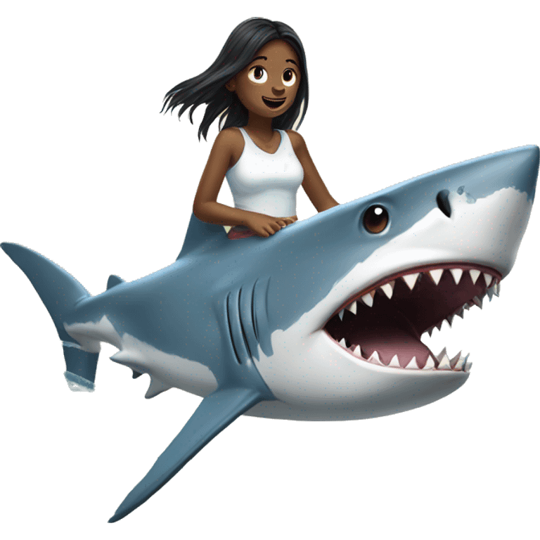 shark with girl earth emoji