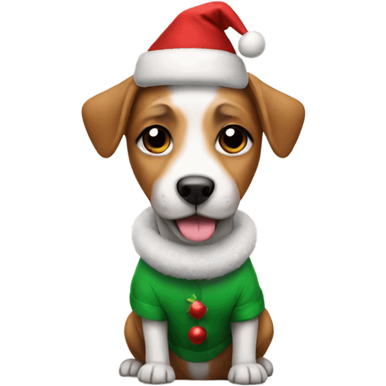 Dog wearing Christmas outfit  emoji