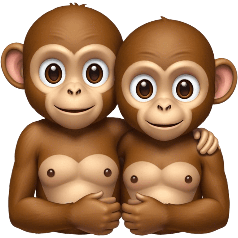 Monkey lovers cute emoji