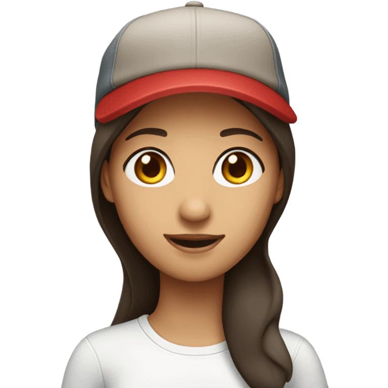 Girl with cap brunette emoji