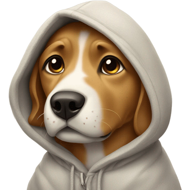 Dog wearing a hoodie emoji