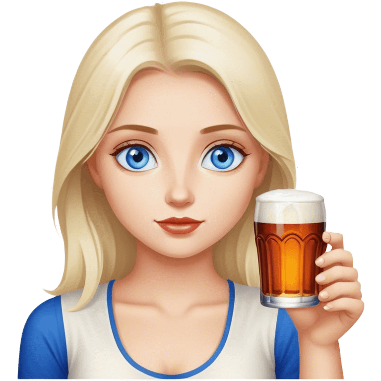 Blue eye girl drinking Budweiser  emoji