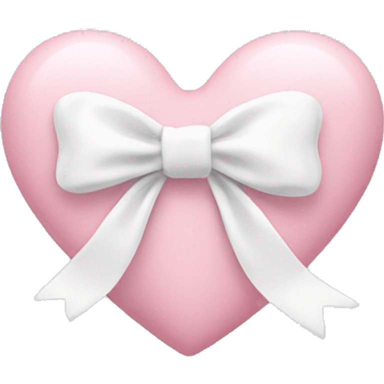 Pastel pink heart with white bow emoji