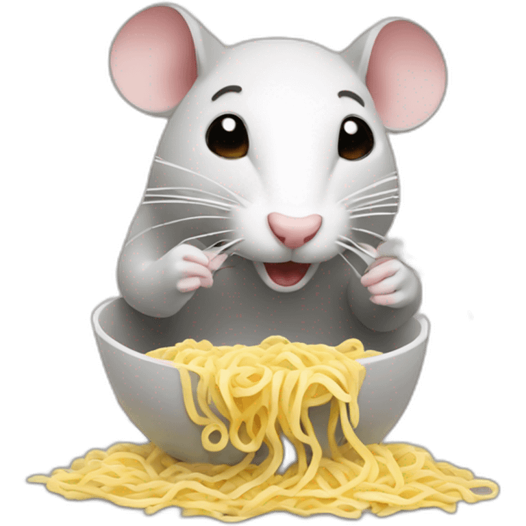 rat eats noodles emoji