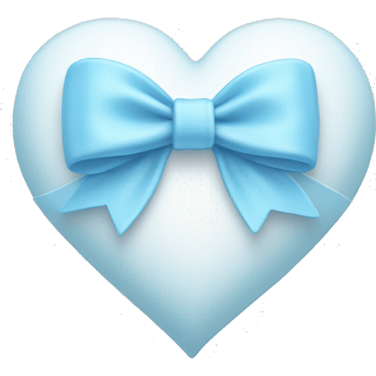 White heart with baby blue bow  emoji