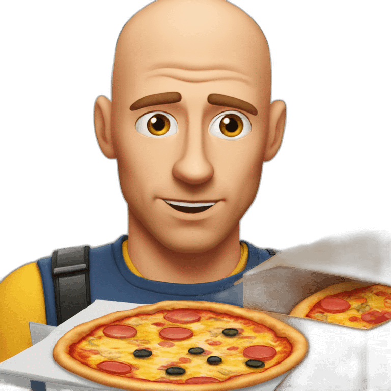 Johnny sins as a pizza delivery man trying to get a sad Leona Lovings to pay emoji